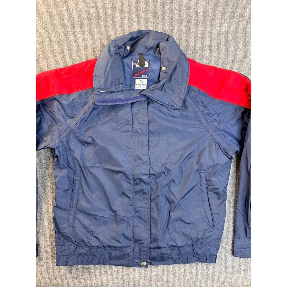 Vintage The North Face Extreme Gore-Tex Jacket Navy Red USA Made Womens 12 Y2K